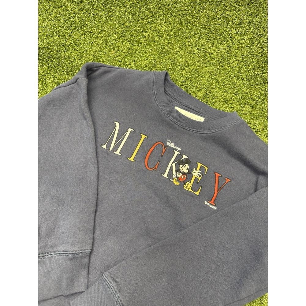Abercrombie & Fitch Kids Size 7/8 Mickey Mouse Embroidered Crew Neck Pullover